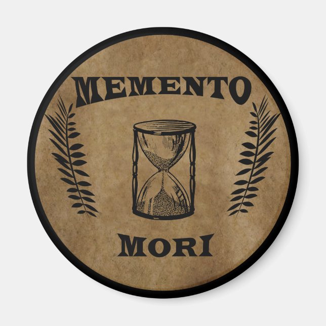 Imán memento mori hourglass (Frente)