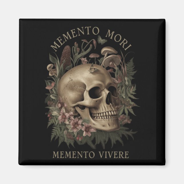Imán Memento Mori Memento Vivere _ Filosofía & amp; Lat (Frente)