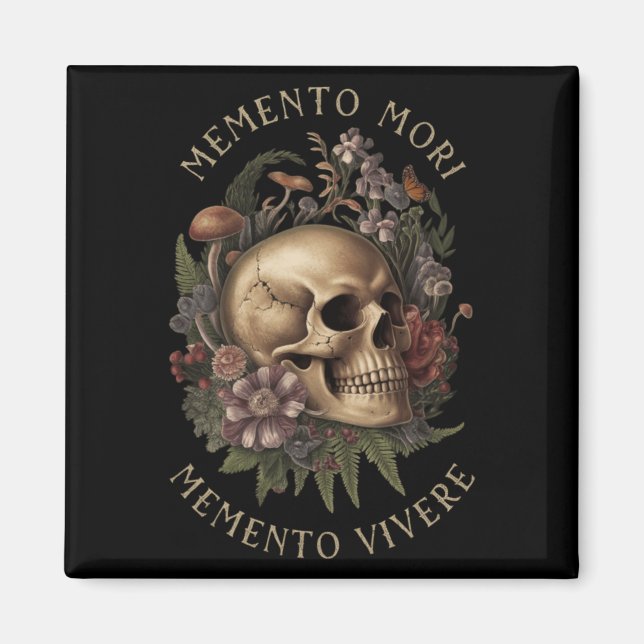Imán Memento Mori Memento Vivere _ Filosofía & amp; Lat (Frente)