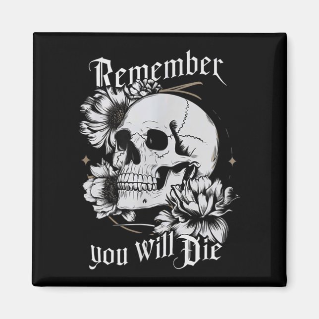 Imán Memento Mori Skull Stoic PhilosophMen Latin (Frente)