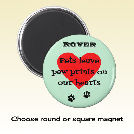 Imán memoria mascota nombre personalizado paw imprime a