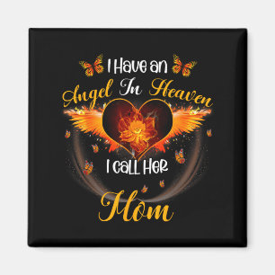 Imán Memorial a un Ángel en el Cielo y la Llame Mamá