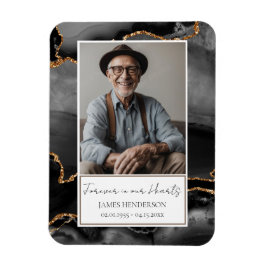 Imán Memorial Black and Gold Photo Keepsake