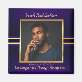 Imán Memorial de la foto de oro morado