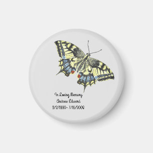 Imán Memorial de Mariposa Personalizado