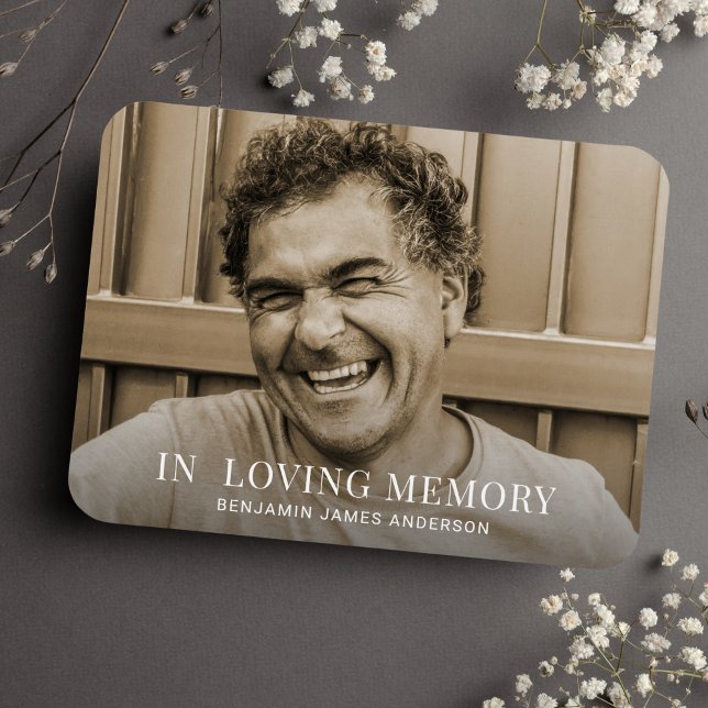 Imán Memorial fotográfico personalizado o funeral (Photo Memorial Magnet)