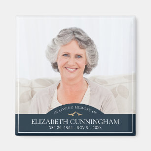 Imán Memorial Funeral Clásica Aves Foto Keepsake