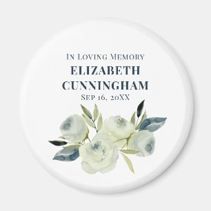 Imán Memorial Funeral Moderno Acuarela Floral