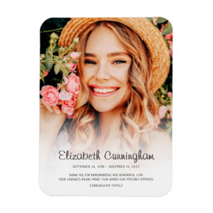 Imán Memorial Funeral moderno Foto Cursiva Simple