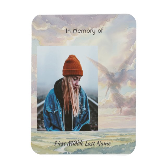 Imán Memorial Keepsake Angel Sky Clouds (Vertical)