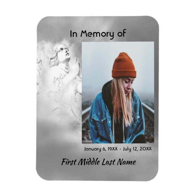 Imán Memorial Keepsake Angel Sky Clouds (Vertical)