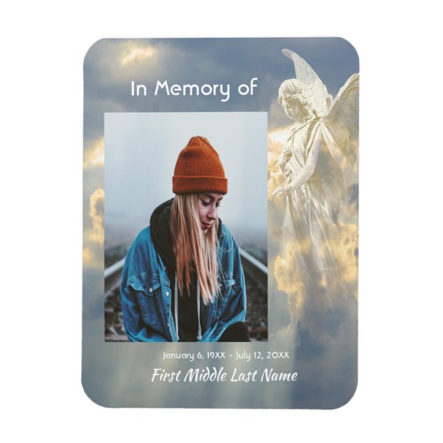 Imán Memorial Keepsake Angel Sky Clouds