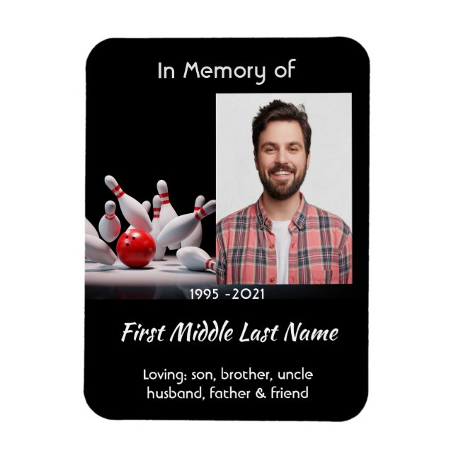 Imán Memorial Keepsake  Bowling Bowler (Vertical)