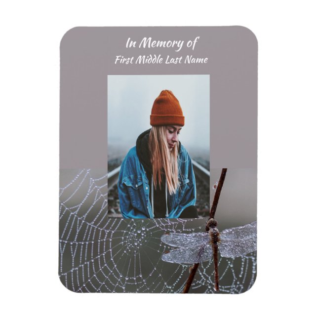 Imán Memorial Keepsake  Card Dragonfly Dewdrops (Vertical)