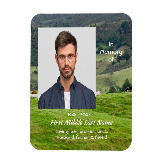 Imán Memorial Keepsake Cattle Farm Landscape (Vertical)