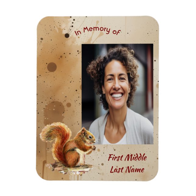 Imán Memorial Keepsake Cute Red Squirrel (Vertical)