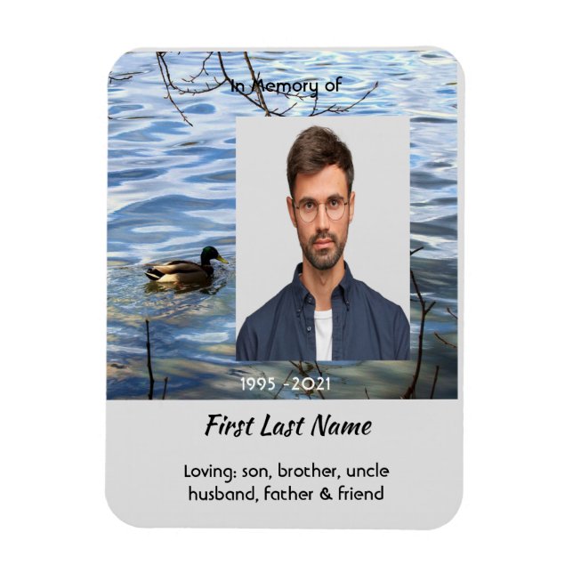 Imán Memorial Keepsake Lake Ducks Birds (Vertical)