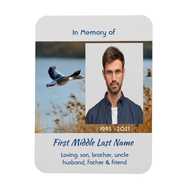 Imán Memorial Keepsake Lake Geese Birds (Vertical)