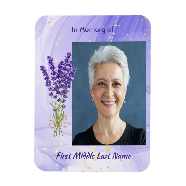 Imán  Memorial Keepsake Lavender Garden Flower (Vertical)