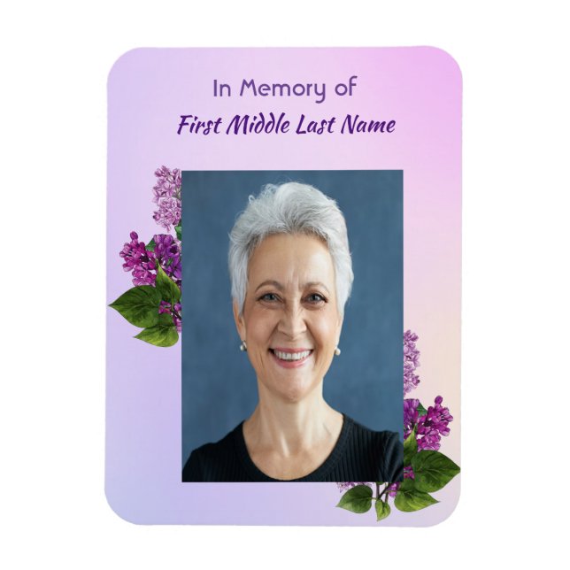 Imán Memorial Keepsake Lilac Garden Flower  (Vertical)