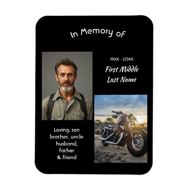 Imán Memorial Keepsake Motorcycle Chopper (Vertical)
