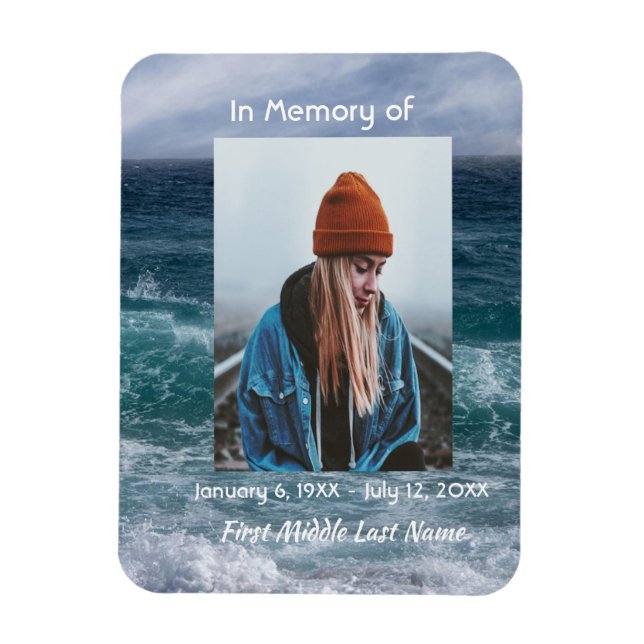 Imán Memorial Keepsake Ocean Sea Beach (Vertical)