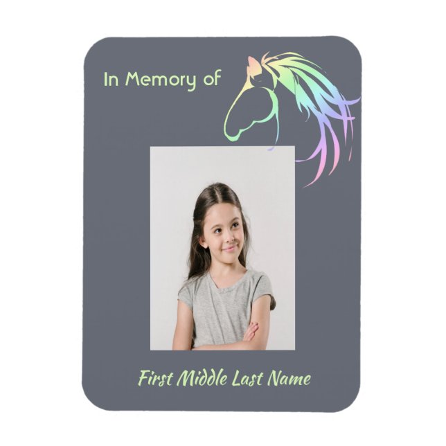 Imán Memorial Keepsake Pastel Horse Art (Vertical)