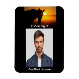 Imán Memorial Keepsake Photo Prayer Horse Occidental