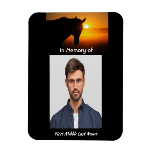 Imán Memorial Keepsake Photo Prayer Horse Occidental