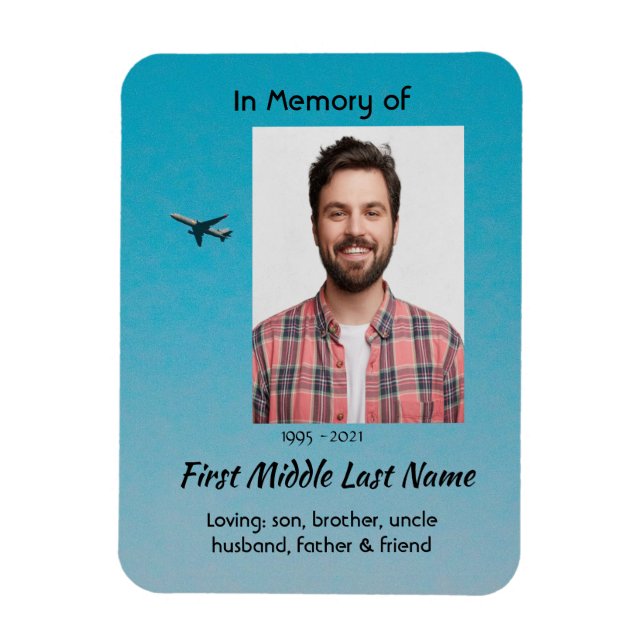 Imán  Memorial Keepsake Pilot Airplane Flying (Vertical)