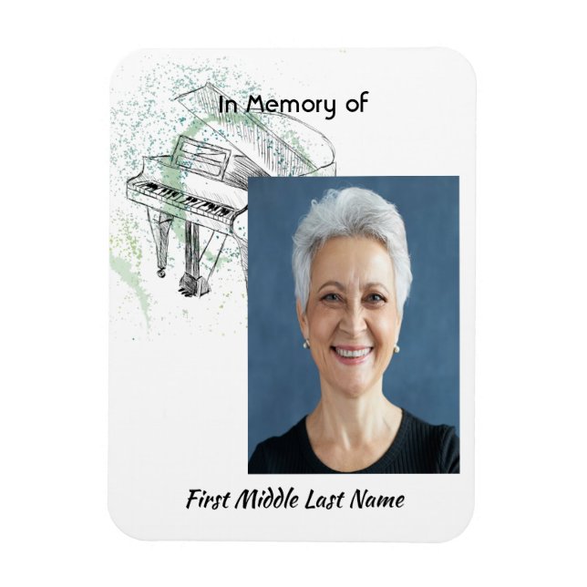 Imán Memorial Keepsake  Prayer Piano Musician (Vertical)
