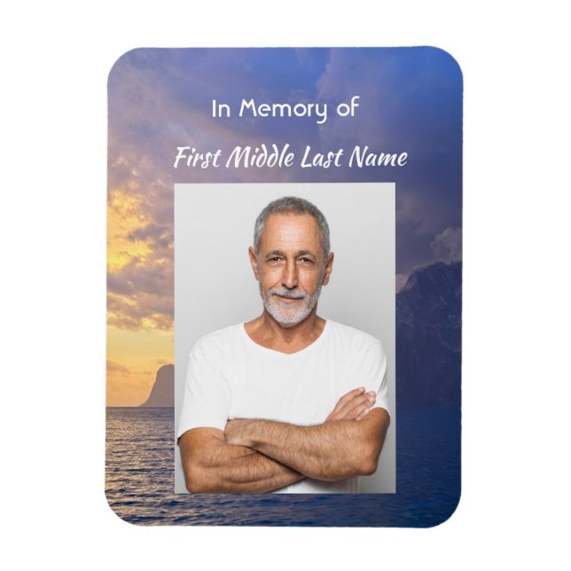 Imán Memorial Keepsake Sea Sky Cloud Island (Vertical)