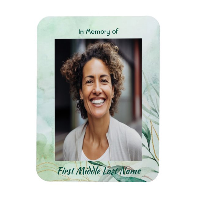 Imán Memorial Keepsake  Watercolor Foliage  (Vertical)