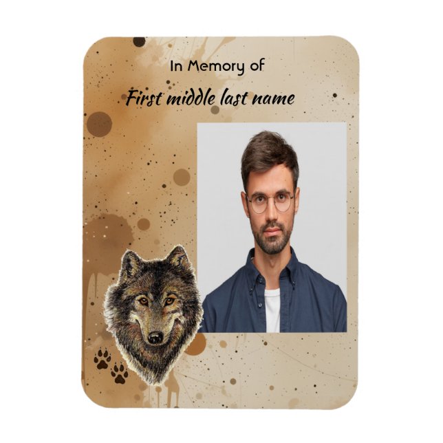 Imán  Memorial Keepsake Wolf Wolves Animal (Vertical)
