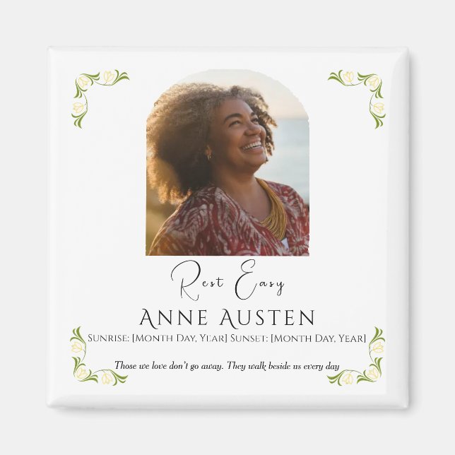 Imán Memorial Magnet – Personalized Tribute Keepsake (Frente)