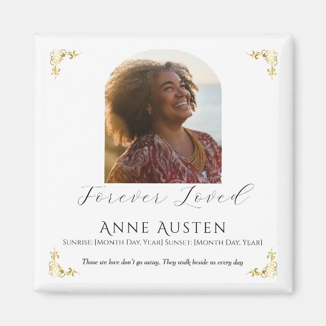 Imán Memorial Magnet – Personalized Tribute Keepsake (Frente)