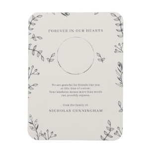 Imán Memorial Moderno Foliage Simple Botánico Gracias