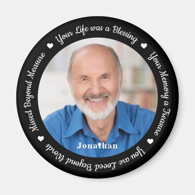 Imán Memorial: poema de recuerdo de fotos personalizado (Frente)