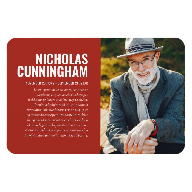 Imán Memorial tarjeta de oración moderna de fotos Keeps (Horizontal)