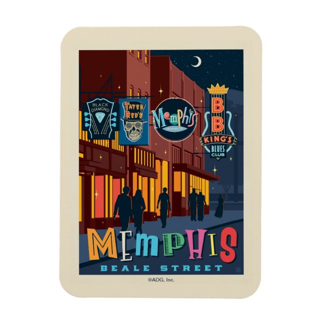 Imán Memphis, TN | Beale Street Neon (Vertical)
