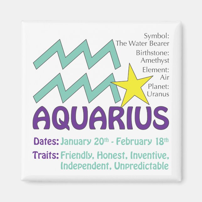 Imán Méneta de huellas de Aquarius (Frente)