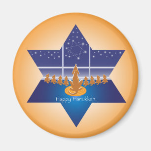Imán Menorah Dogs_Happy Hanukkah_Star de David