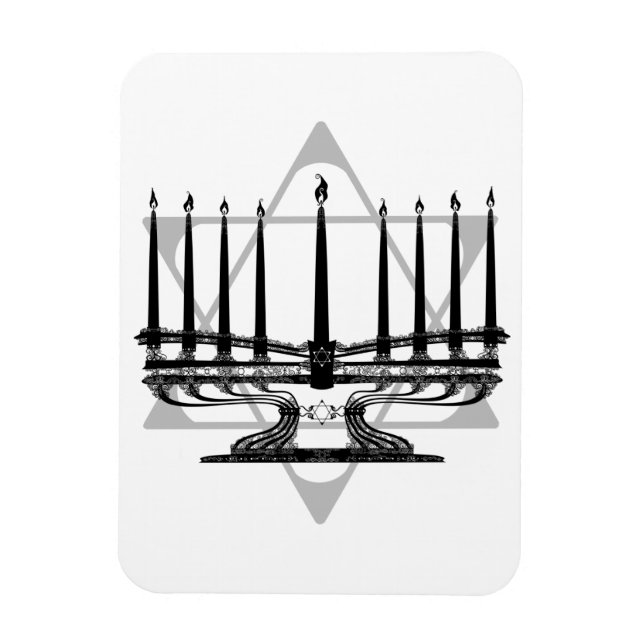 Imán Menorah y estrella (Vertical)