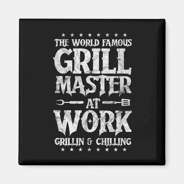 Imán Mens Bbq Grillmaster Funny The World Famous Grill (Frente)