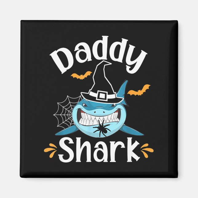 Imán Mens Daddy Shark Funny Halloween Daddy Announcemen (Frente)