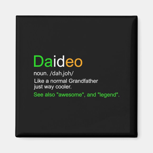 Imán Mens Funny Daideo Ireland Grandfather Grandpa  (Frente)