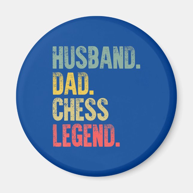Imán Mens Funny Gige Husband Dad Chess Legend (Frente)