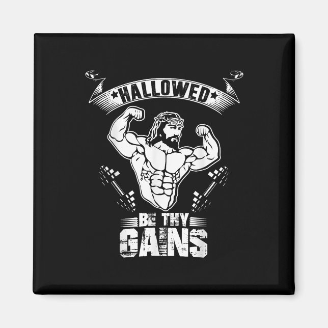 Imán Mens Jesus Bodybuilding T Shirt - Funny Jesus Weig (Frente)