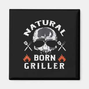 Imán Mens Natural Born Griller Funny Bbq Backyard Grill