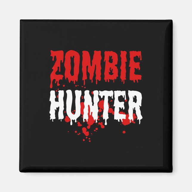 Imán Mens Zombie Hunter Scary Halloween (Frente)